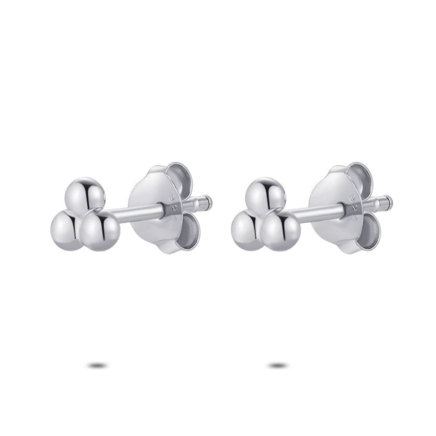 Women Twice As Nice | Silver Earrings, 3 Tiny Dots, 5 Mm