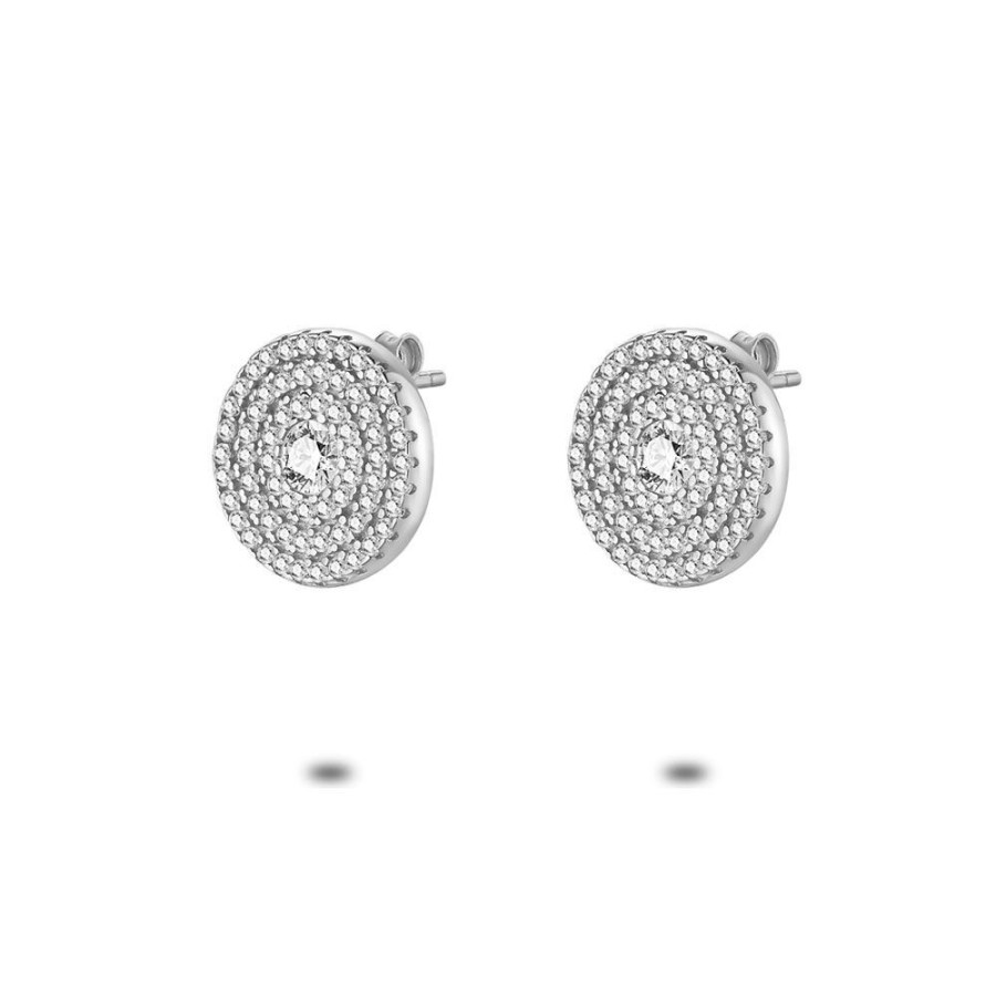 Women Twice As Nice | Silver Earrings, Round With Zirconia