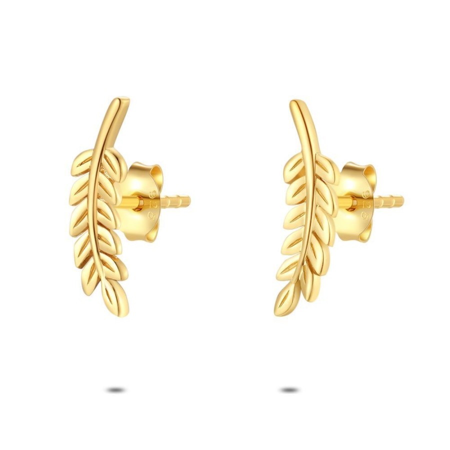 Women Twice As Nice | Earrings In 18Ct Plaque Gold, Branch, 15 Mm