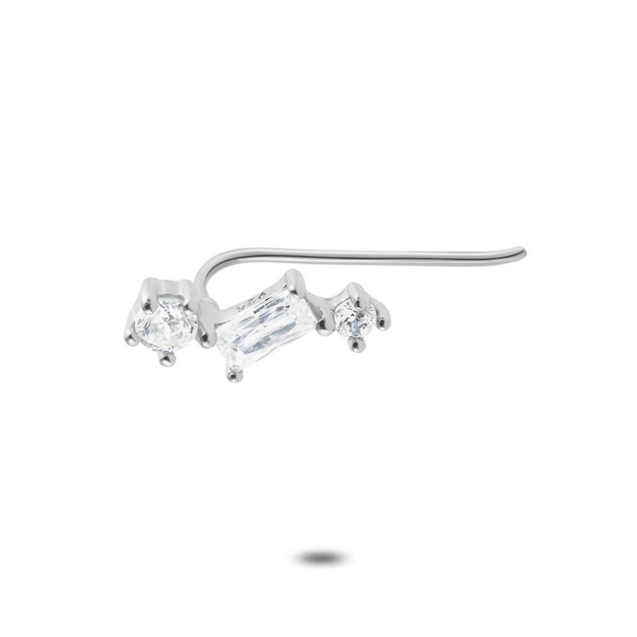 Women Twice As Nice | Silver Earring Per Piece, Earclimber, 3 Zirconia