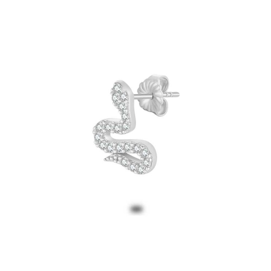 Women Twice As Nice | Silver Earring Per Piece, Snake, Zirconia