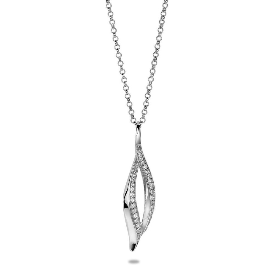 Women Twice As Nice | Silver Necklace, Open Pendant With Zirconia