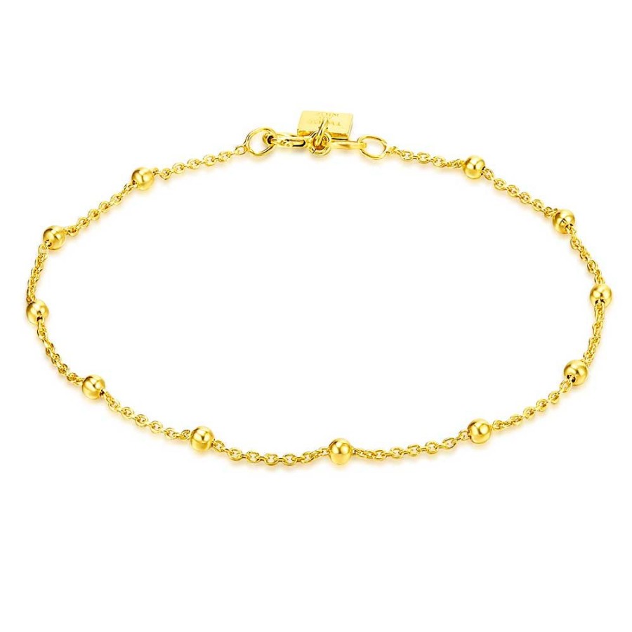 Women Twice As Nice | 18Ct Gold Plated Silver Bracelet, Dots On Chain