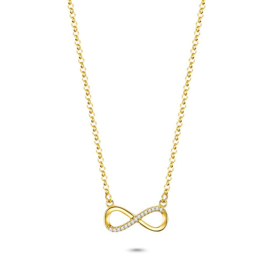 Women Twice As Nice | 18Ct Gold Plated Silver Necklace, Infinity Symbol