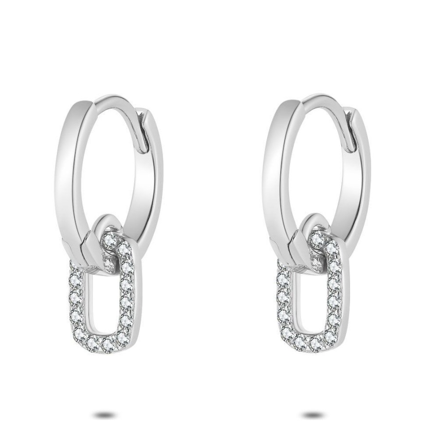 Women Twice As Nice | Silver Earrings, Rectangle, Zirconia