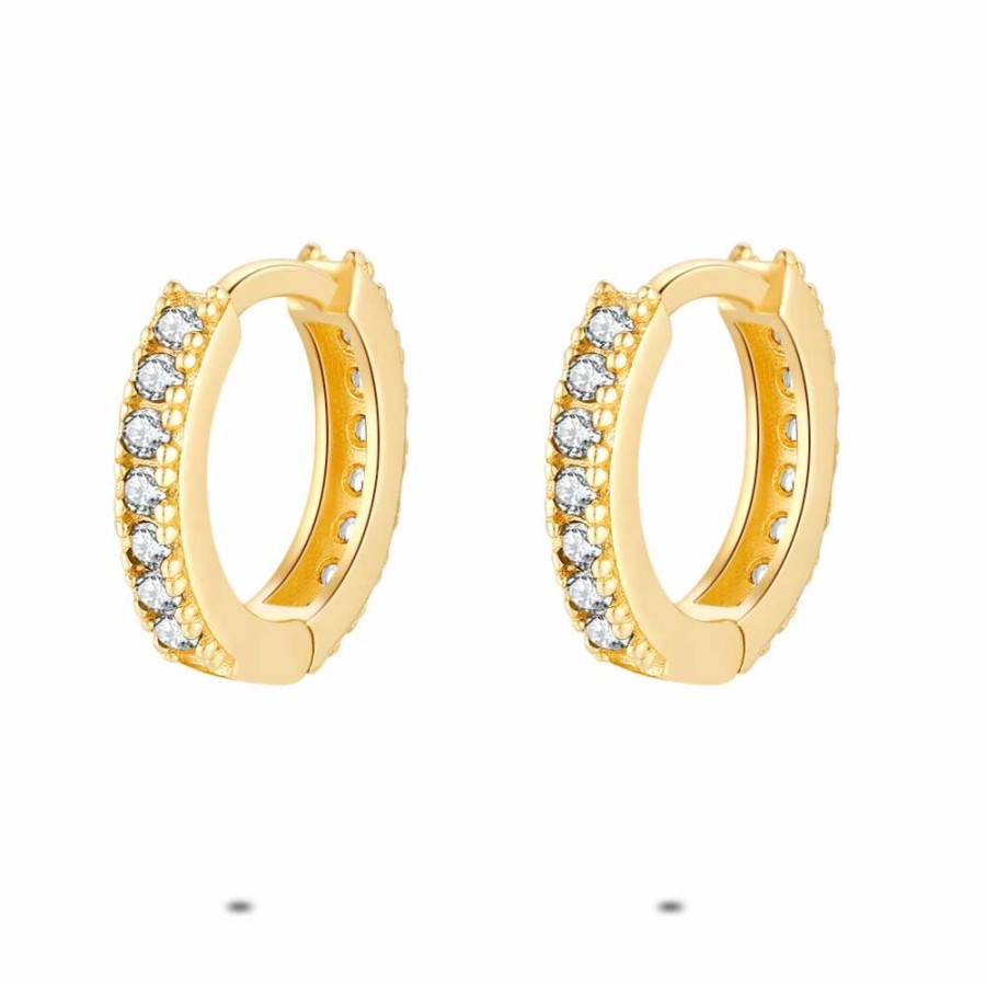 Women Twice As Nice | 18Ct Gold Plated Silver Earrings, 12 Mm Hoop