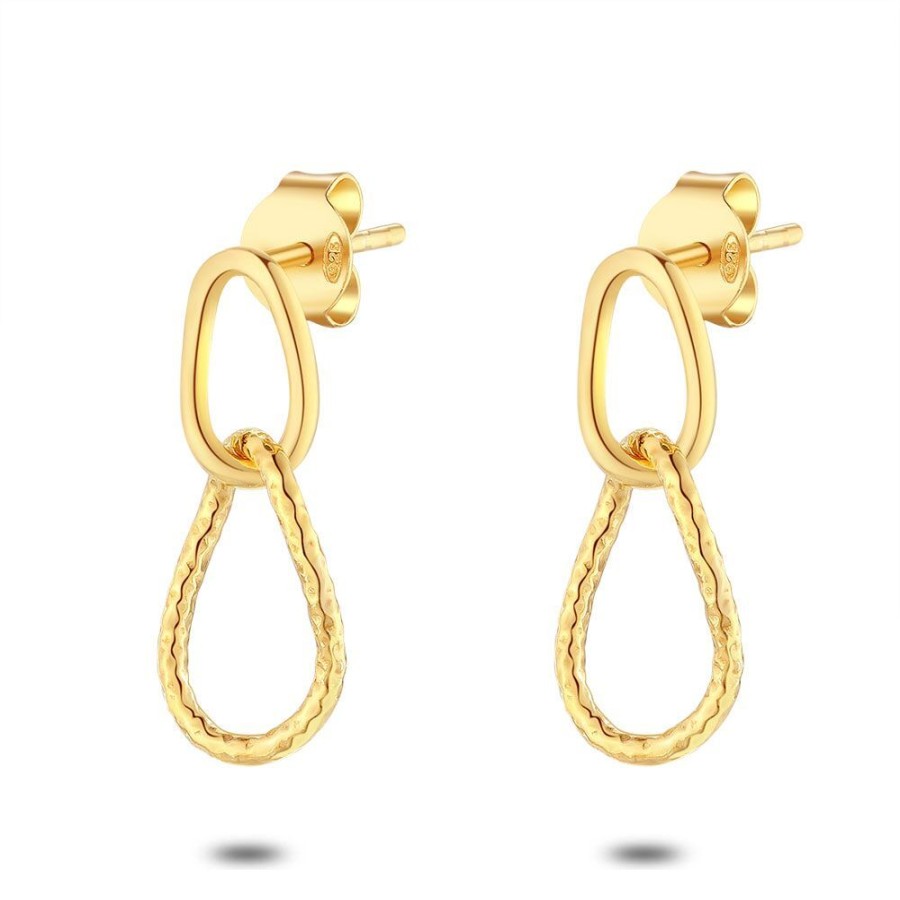 Women Twice As Nice | 18Ct Gold Plated Silver Earrings, Oval Links