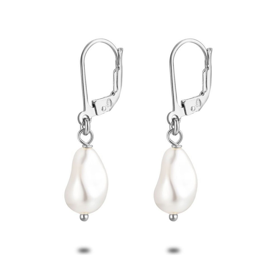 Women Twice As Nice | Silver Earrings, Baroque Pearl, Dangling