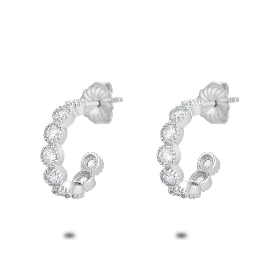 Women Twice As Nice | Silver Earrings, Hoop, 9 Zirconia