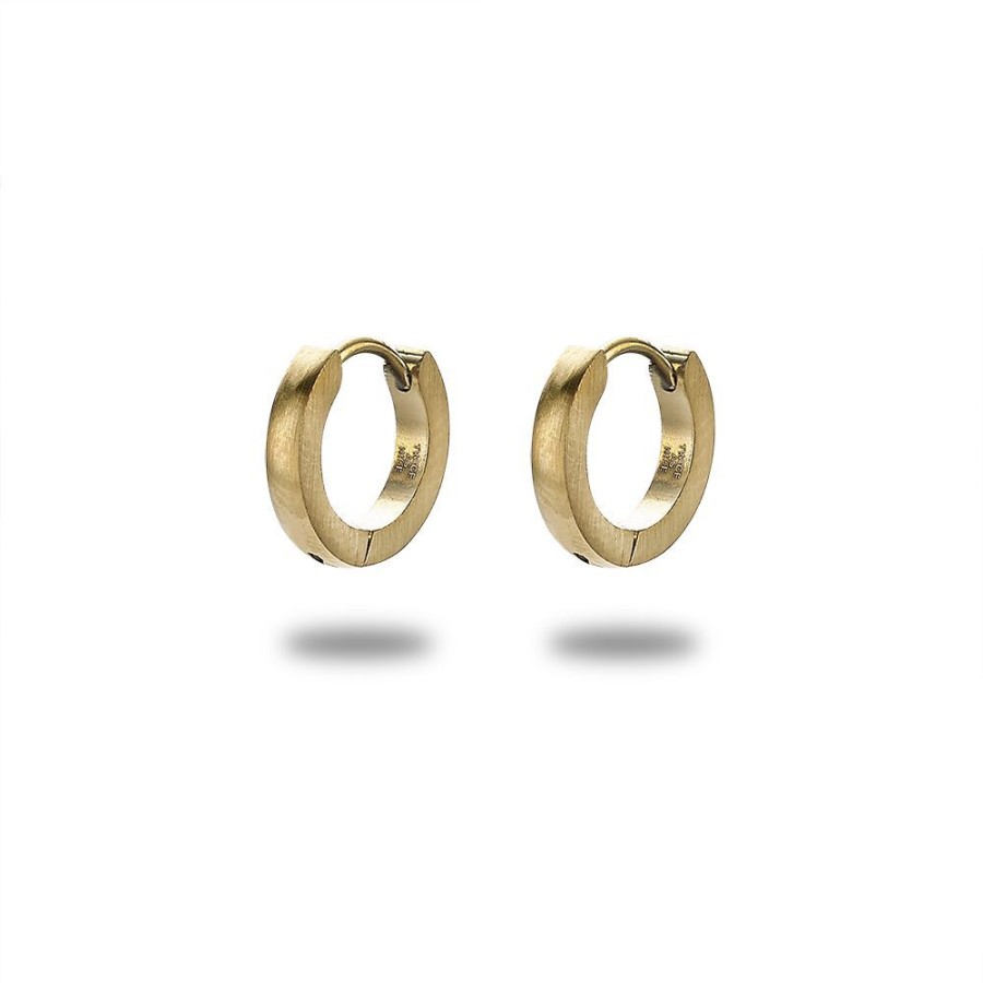 Women Twice As Nice | Gold-Coloured Stainless Steel Earrings, Anneaux, 9 Mm, Mat