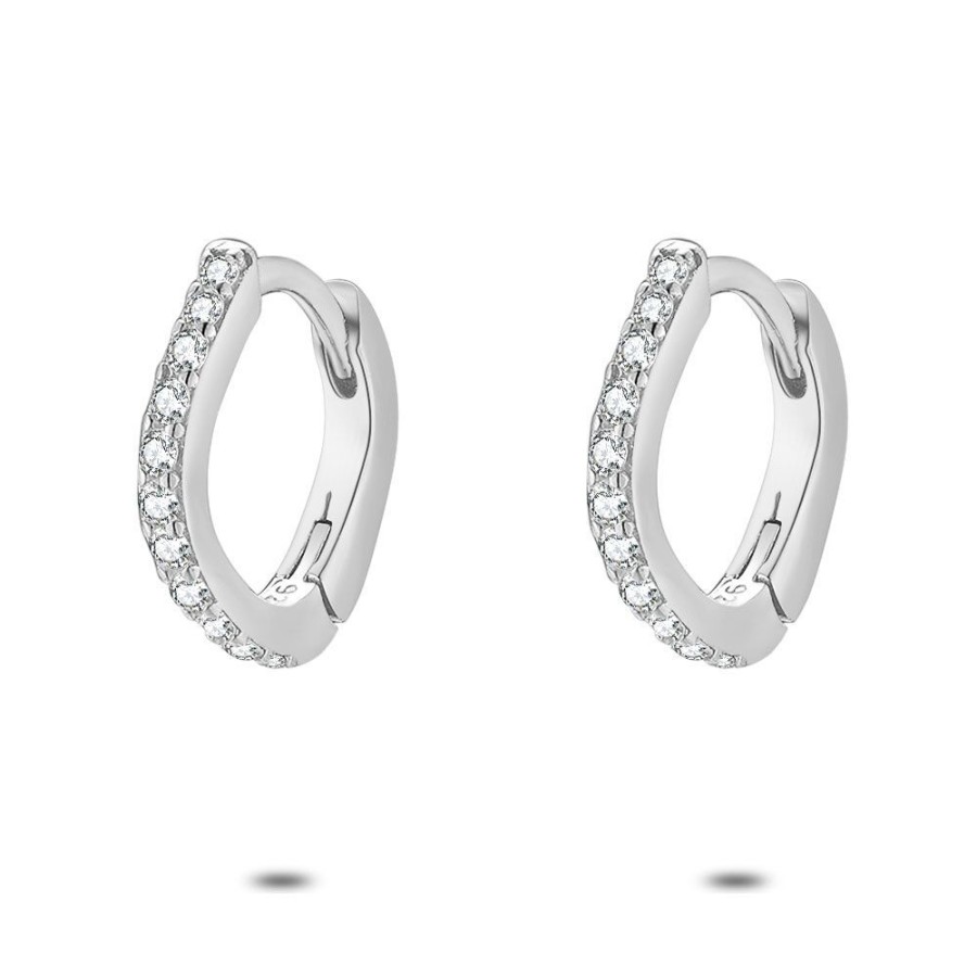 Women Twice As Nice | Silver Earrings, Wavy Earring, Zirconia