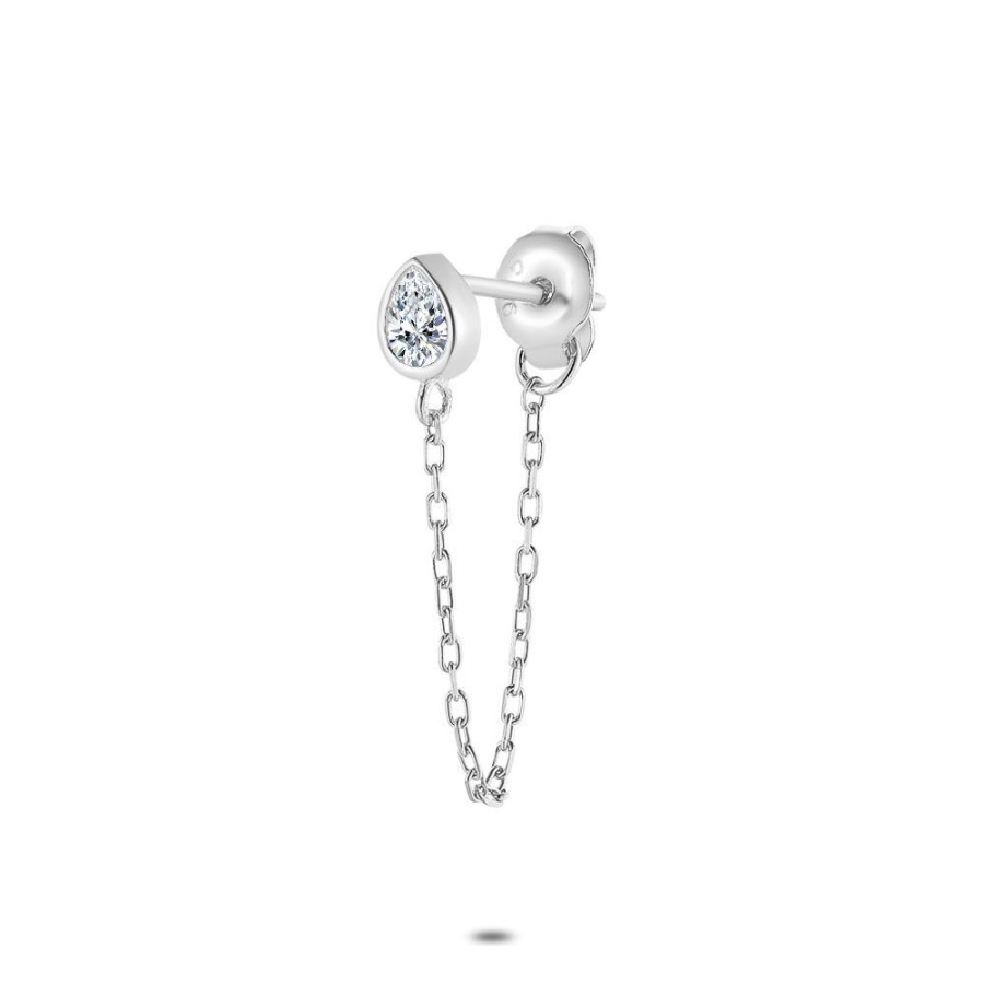 Women Twice As Nice | Silver Earring Per Piece, Zirconia Drop