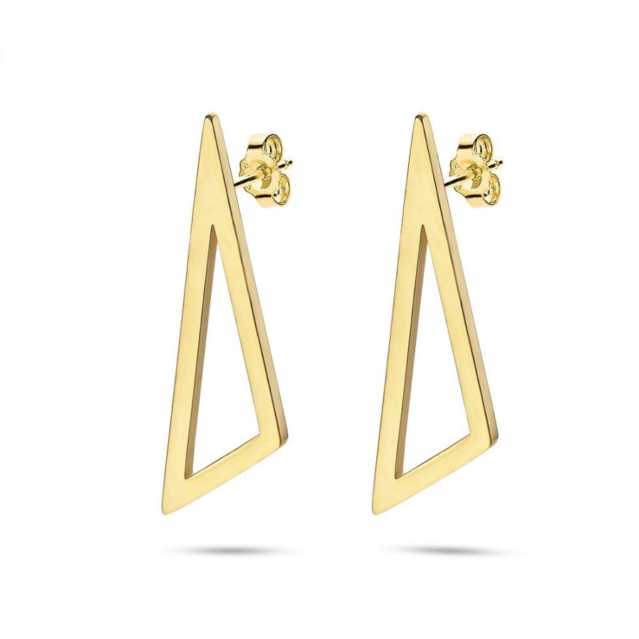 Women Twice As Nice | Gold-Coloured Stainless Steel Earrings, Open Triangle