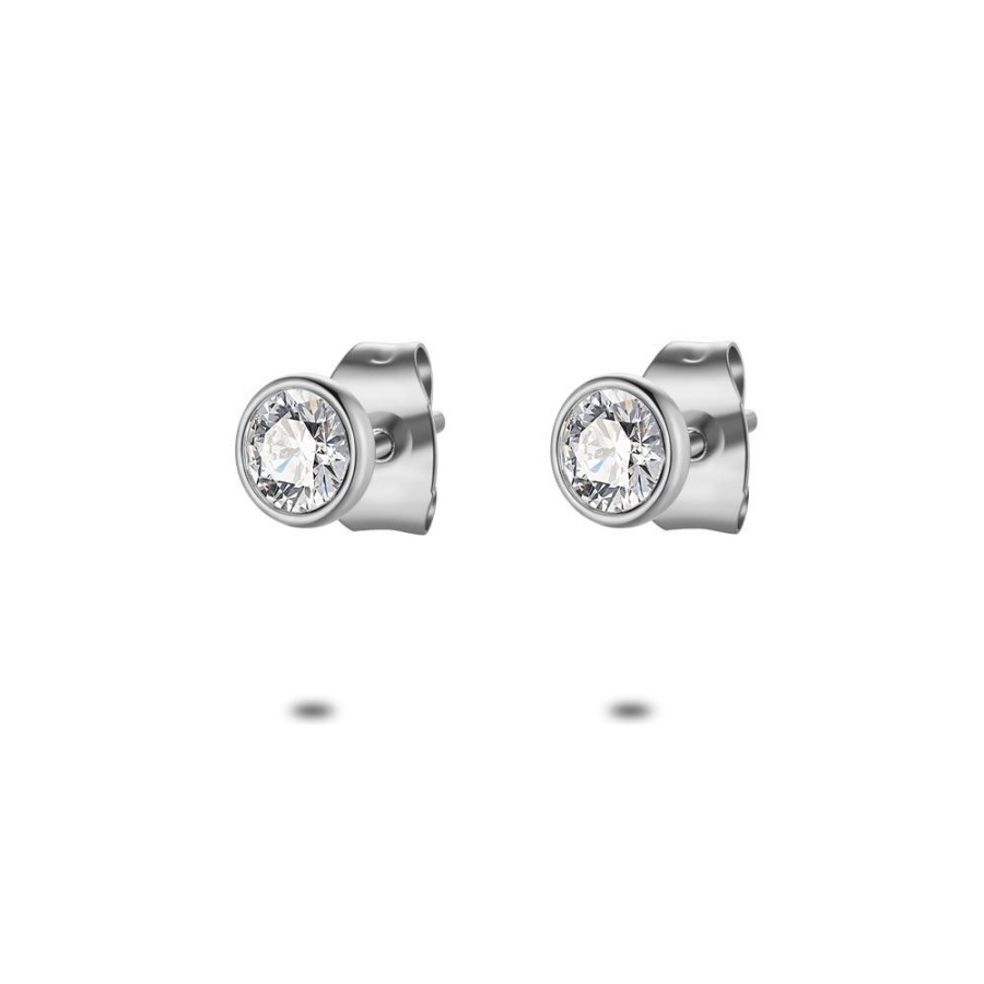 Women Twice As Nice | Stainless Steel Earrings, 4 Mm Crystal