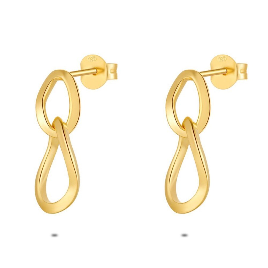 Women Twice As Nice | 18Ct Gold Plated Silver Earrings, 2 Ovals