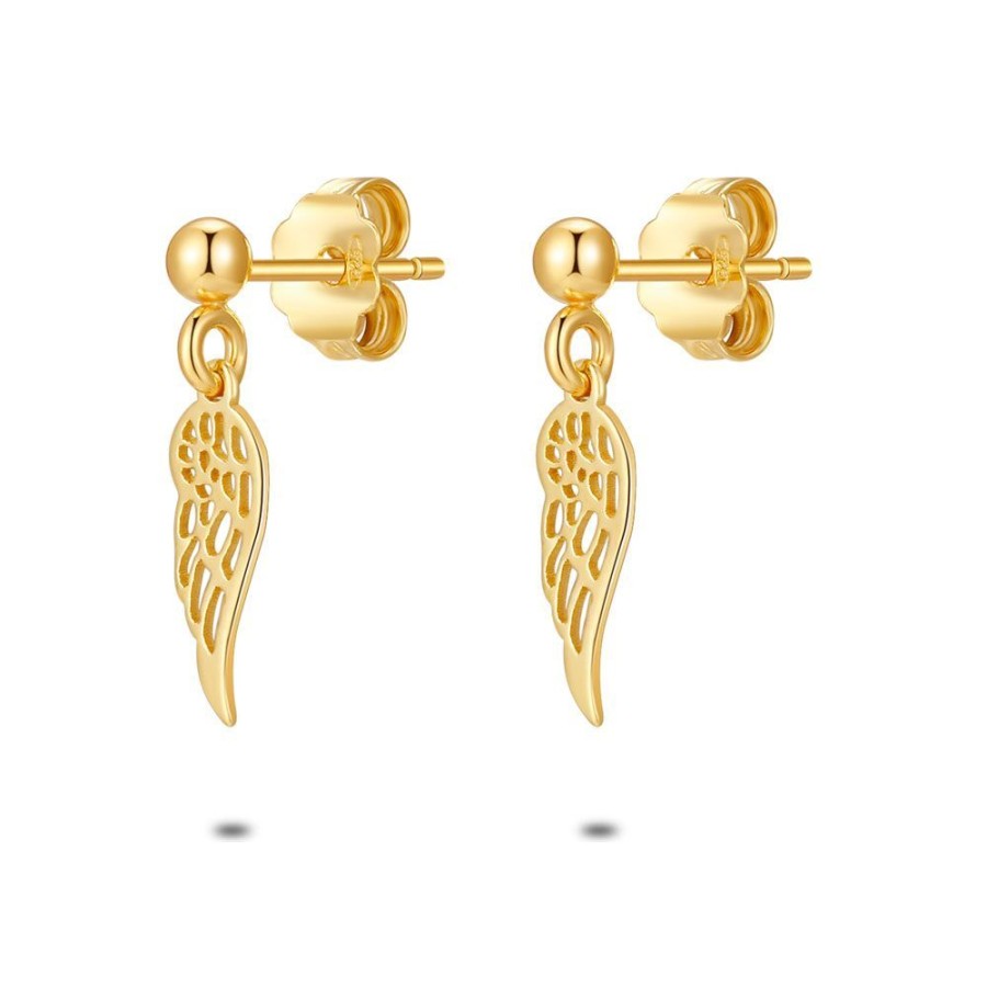 Women Twice As Nice | 18Ct Gold Plated Silver Earrings, Wing