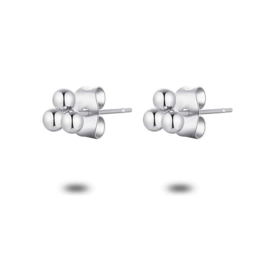 Women Twice As Nice | Stainless Steel Earrings, 3 Little Balls