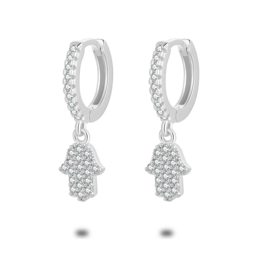 Women Twice As Nice | Silver Earrings, Hoop With Hand