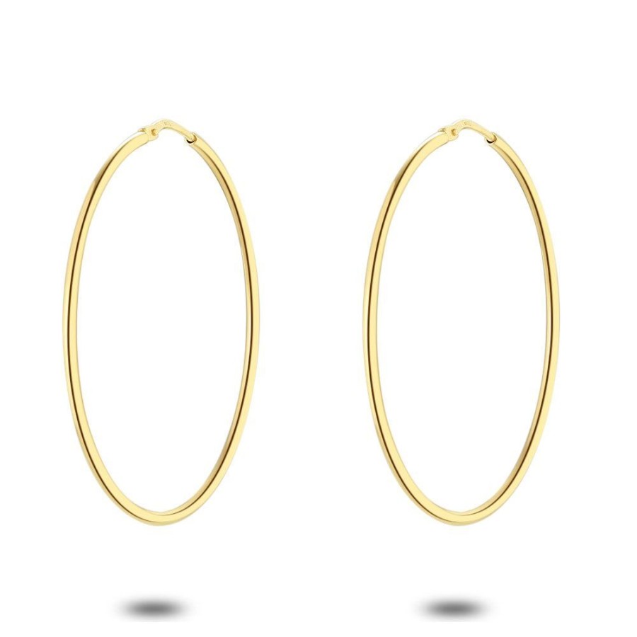 Women Twice As Nice | 18Ct Gold Plated Hoop Earrings, 43 Mm