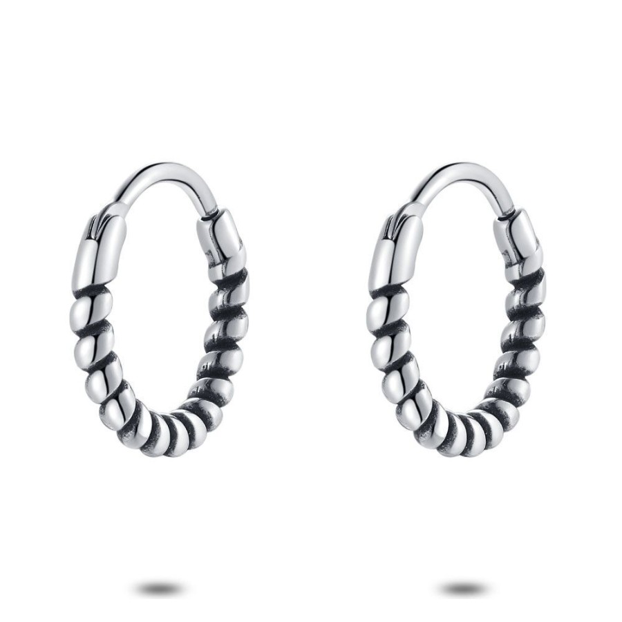 Women Twice As Nice | Earrings In Stainless Steel, Hoop 13 Mm, Twisted