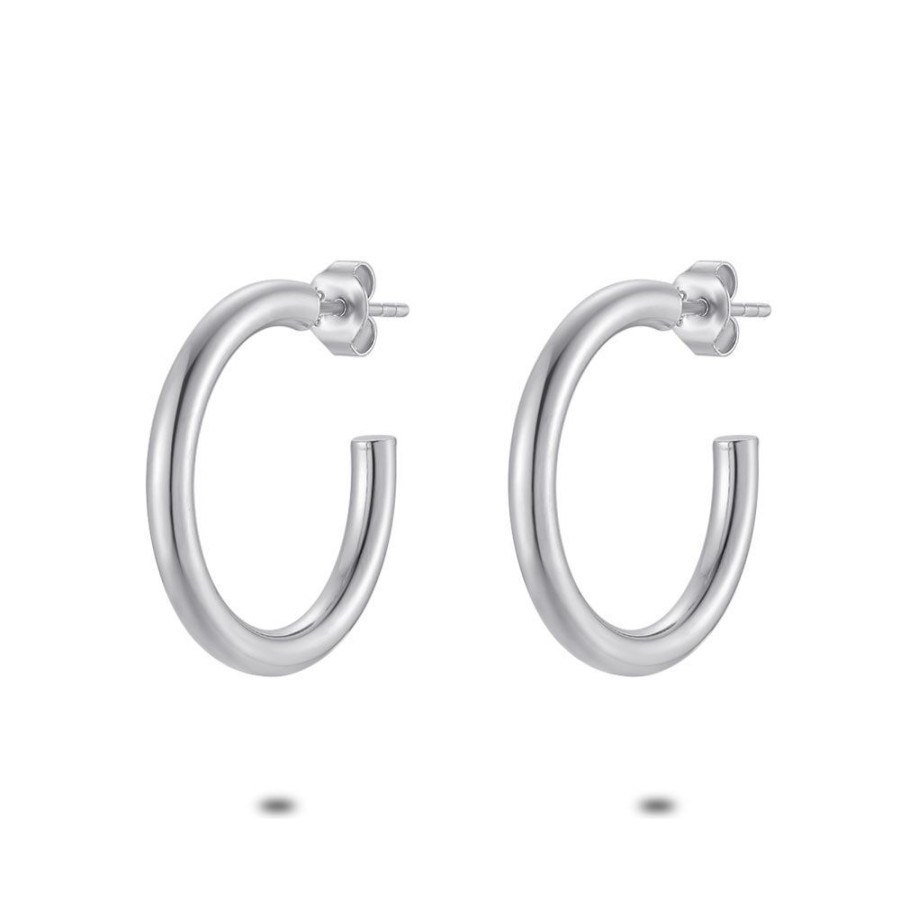 Women Twice As Nice | Silver Earrings, Open Earring, 25 Mm