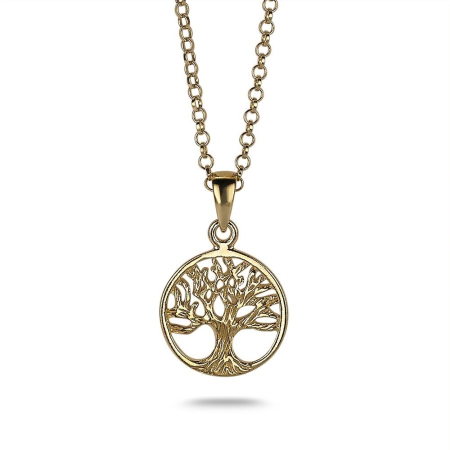 Women Twice As Nice | 18Ct Gold Plated Silver Necklace, Tree Of Life