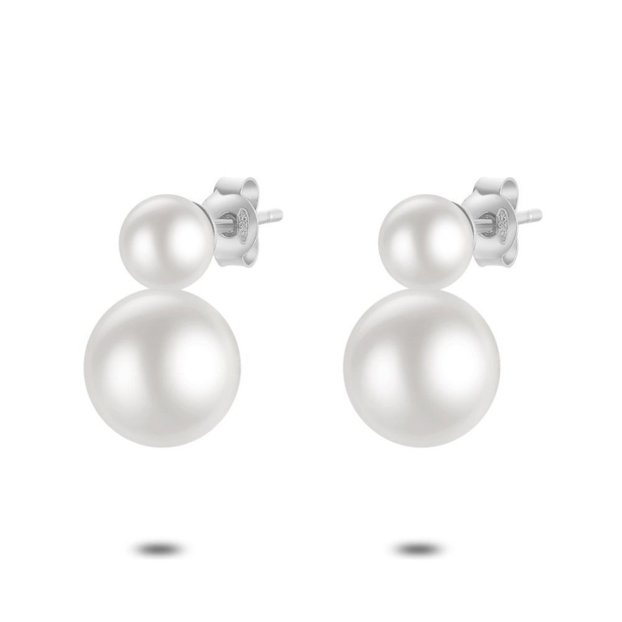 Women Twice As Nice | Silver Earrings, 2 Pearls