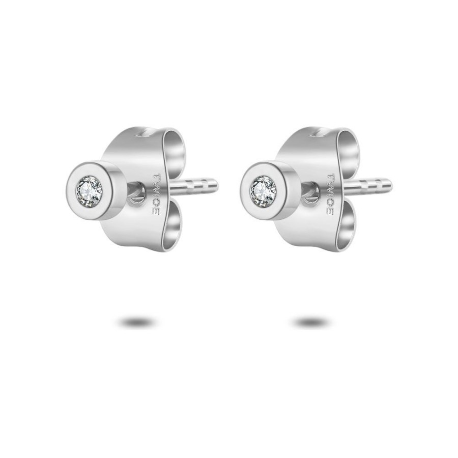 Women Twice As Nice | Stainless Steel Earrings, Round With Zirconia