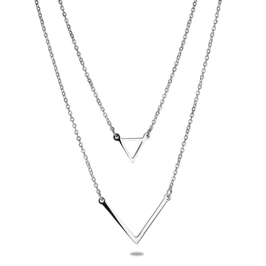 Women Twice As Nice | Stainless Steel Necklace, Geometric Motifs