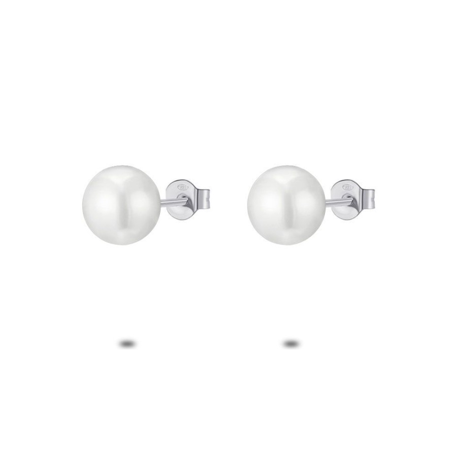 Women Twice As Nice | Silver Earrings, Pearl 8 Mm