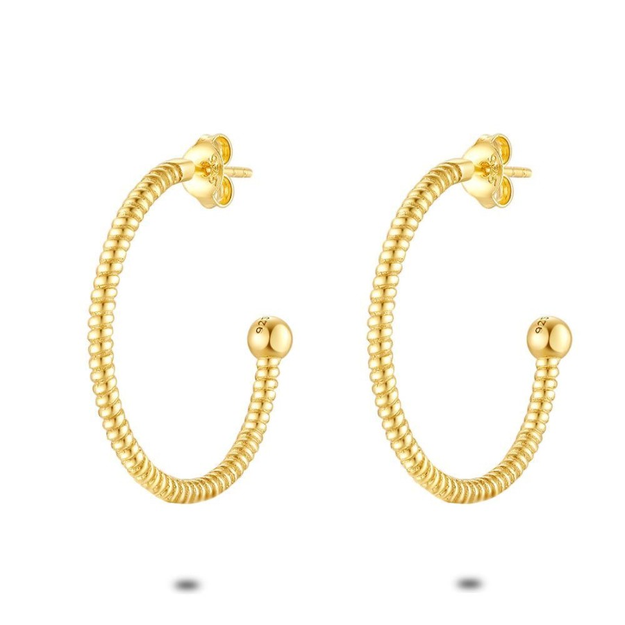 Women Twice As Nice | Silver Earrings, Open Hoops, 3 Cm