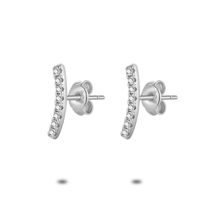 Women Twice As Nice | Silver Earrings, Smiley With Zirconia