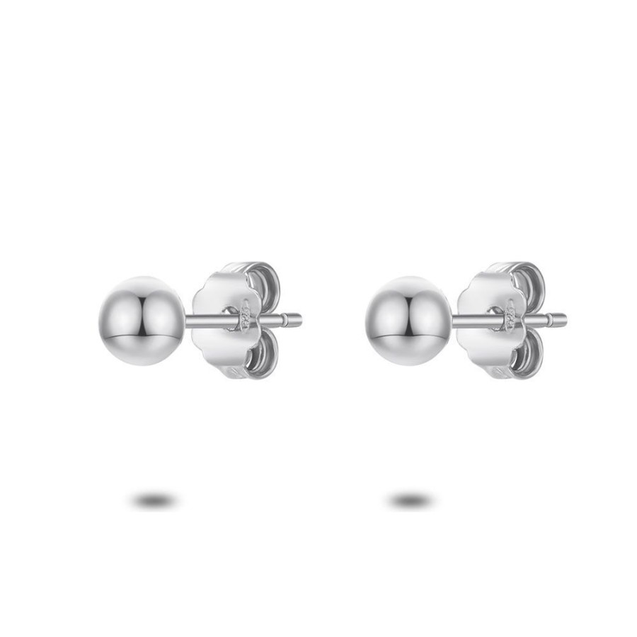 Women Twice As Nice | Silver Earrings, Ball 4 Mm