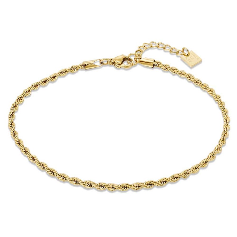 Women Twice As Nice | Gold Coloured Stainless Steel Bracelet, Twisted Chain, 2,3 Mm