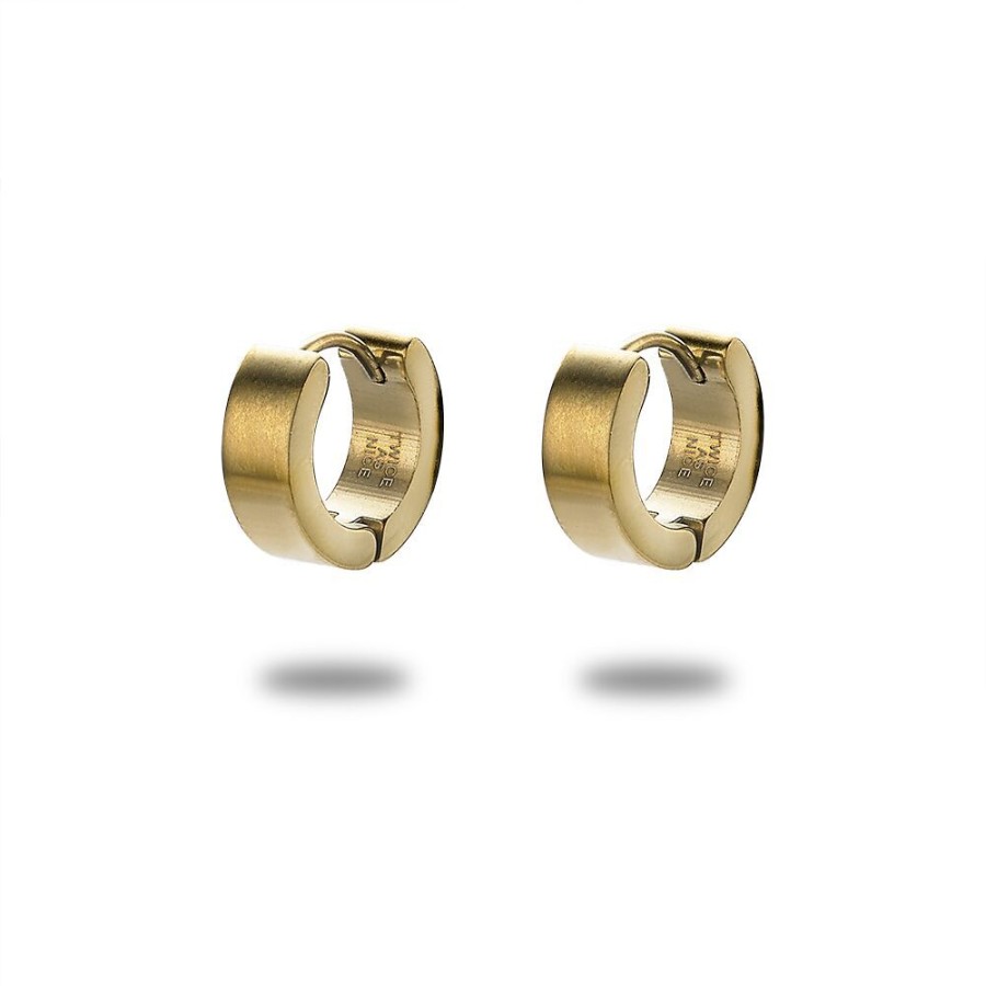 Women Twice As Nice | Gold-Coloured Stainless Steel Earrings, Hoop Earring, 13 Mm, Matt