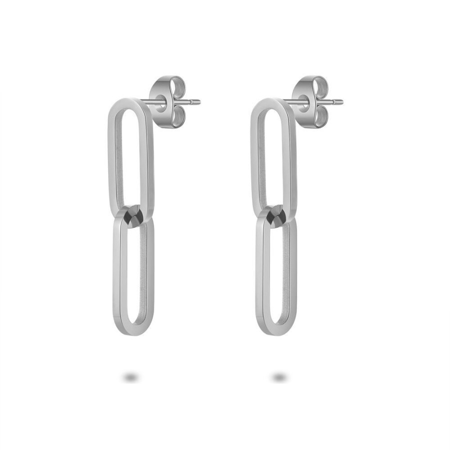 Women Twice As Nice | Stainless Steel Earrings, 2 Intertwined Ovals