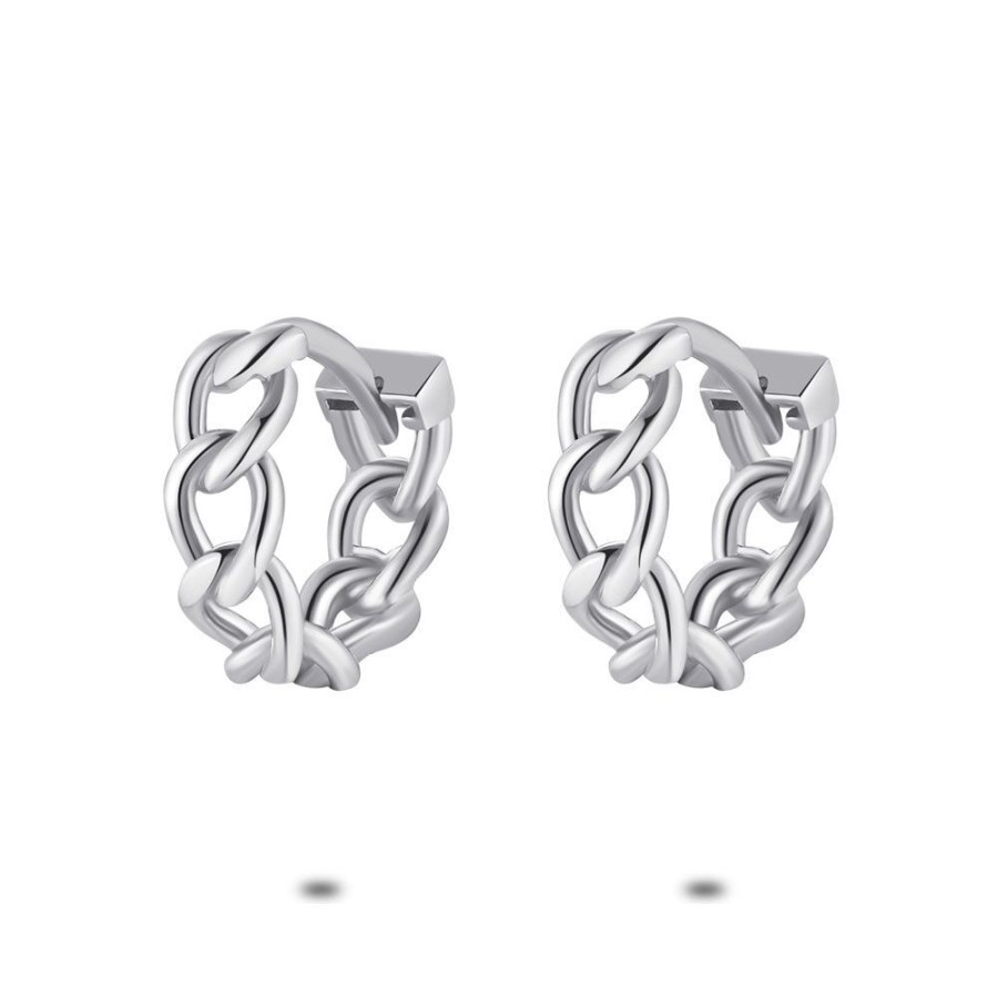 Women Twice As Nice | Silver Hoop Earrings, Gourmet, 1 Cm