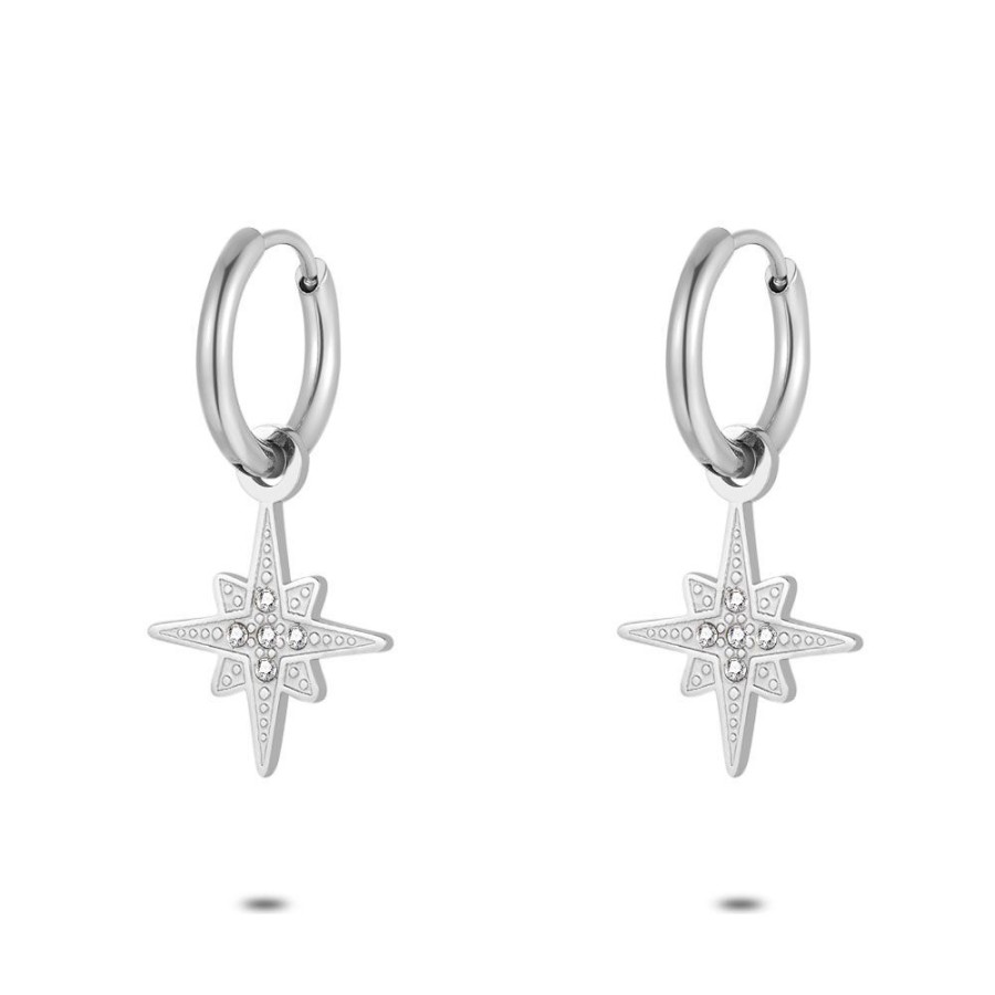 Women Twice As Nice | Stainless Steel Earrings, Star, Crystals