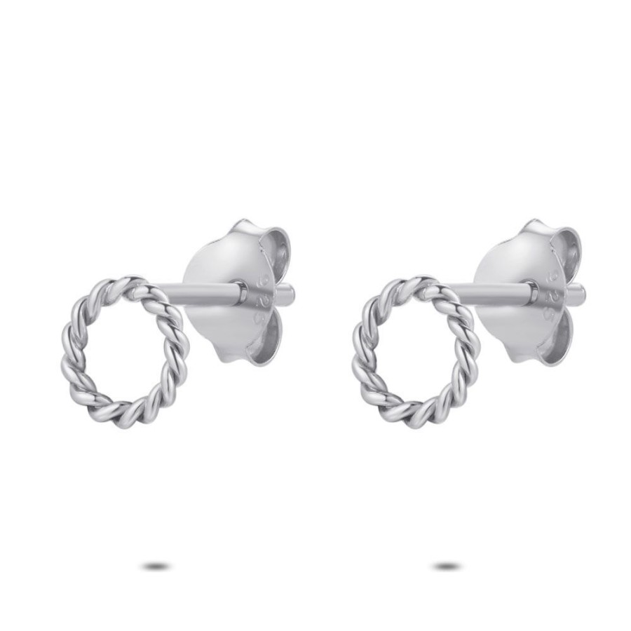 Women Twice As Nice | Silver Earrings, Twisted Circle, 5 Mm