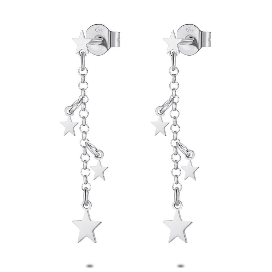 Women Twice As Nice | Silver Earrings, Dangling Little Stars