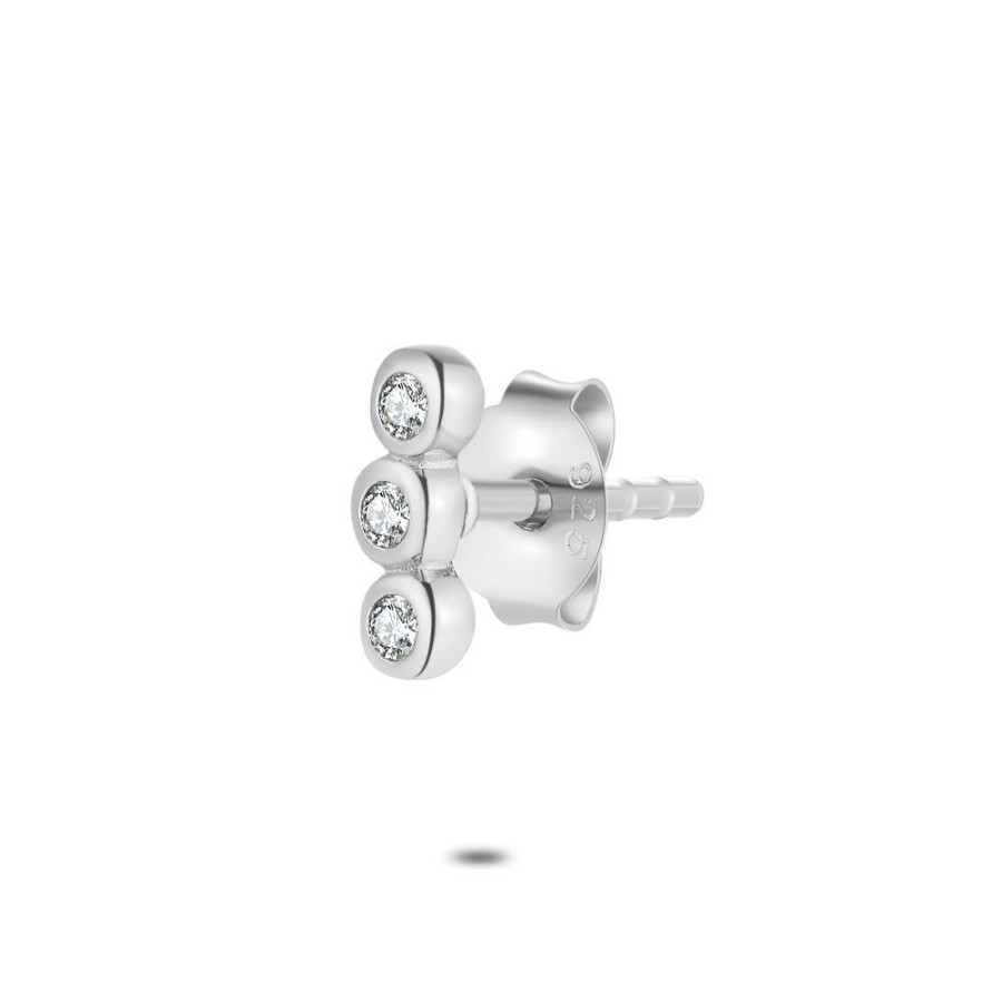 Women Twice As Nice | Silver Earring Per Piece, 3 Zirconia