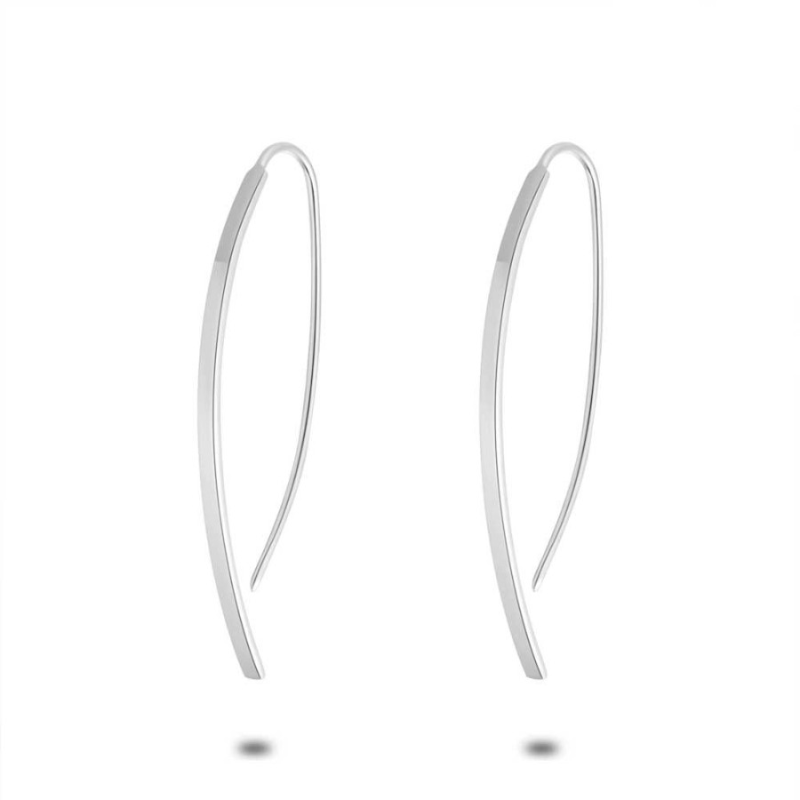 Women Twice As Nice | Silver Earrings, Pull-Through, Rectangular Shape