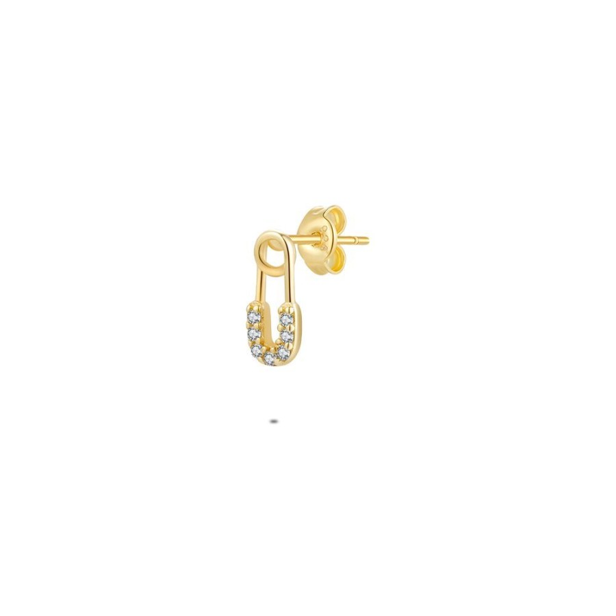 Women Twice As Nice | Earring Per Piece In 18Ct Gold Plated Silver, Safety Pin