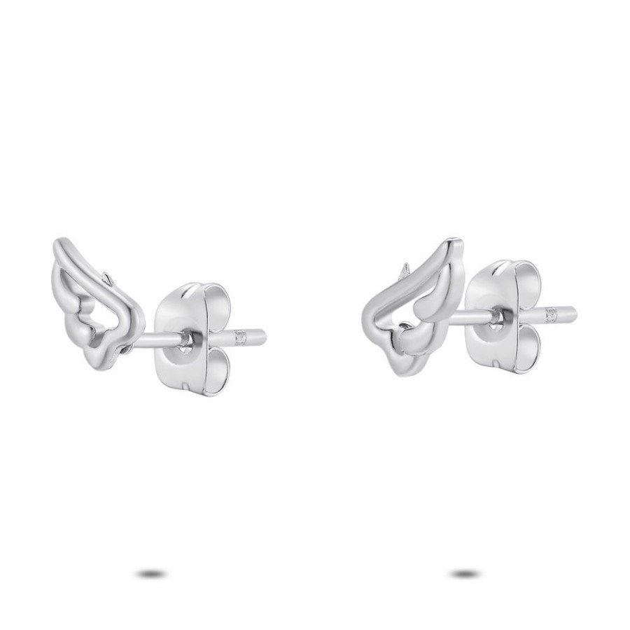 Women Twice As Nice | Stainless Steel Earrings, Open Wing