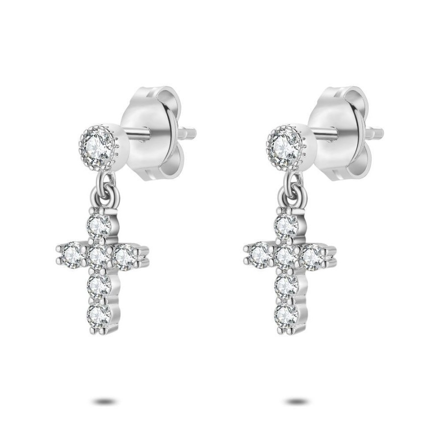 Women Twice As Nice | Silver Earrings, Cross