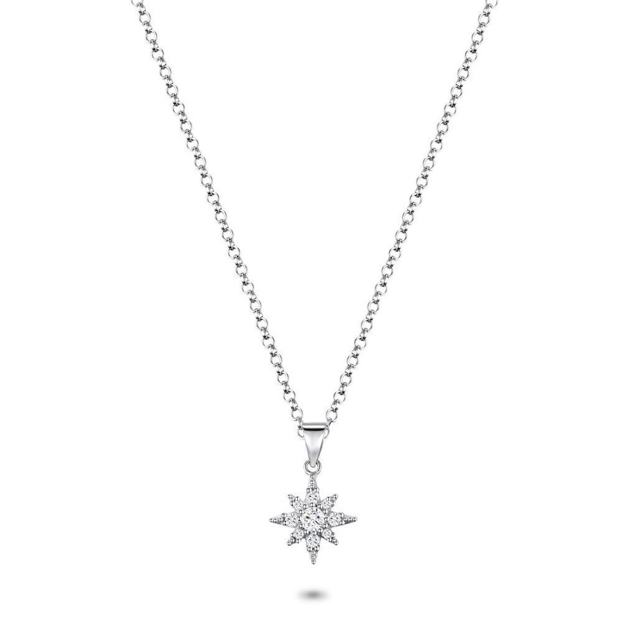 Women Twice As Nice | Silver Necklace, Star With Zirconia