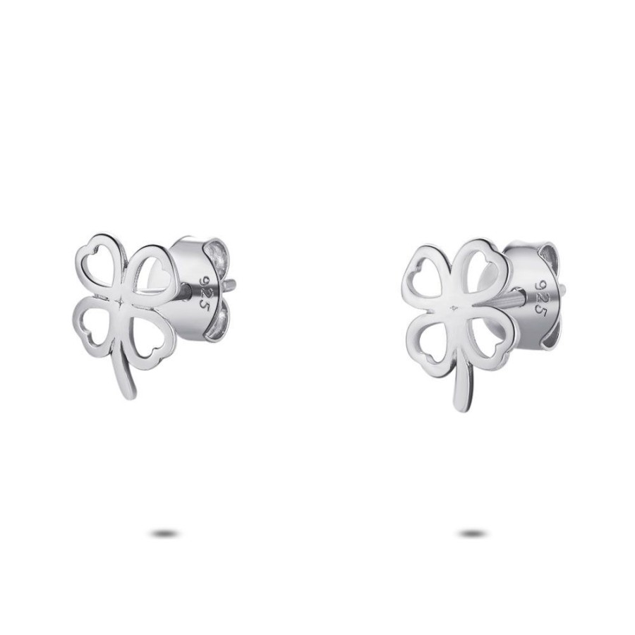 Women Twice As Nice | Silver Earrings, Open Clover