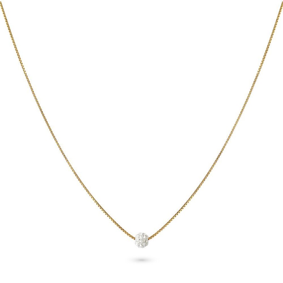 Women Twice As Nice | 18Ct Gold Plated Silver Necklace, 4 Mm Ball