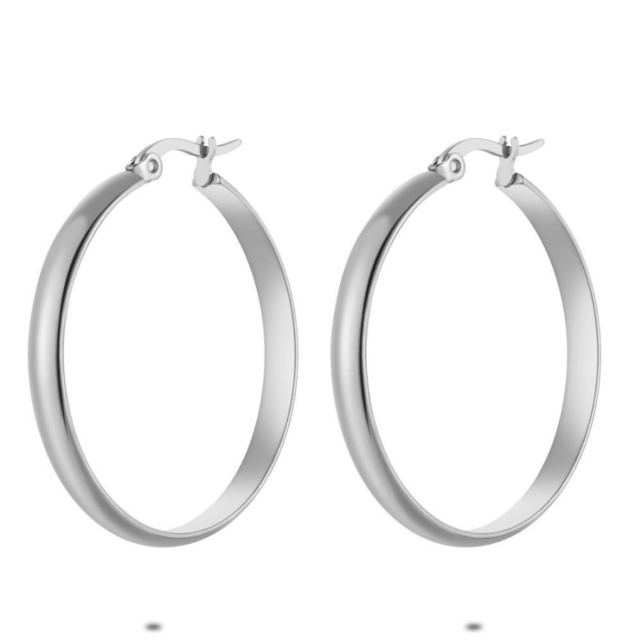 Women Twice As Nice | Stainless Steel Earrings, 35 Mm Hoop Earring