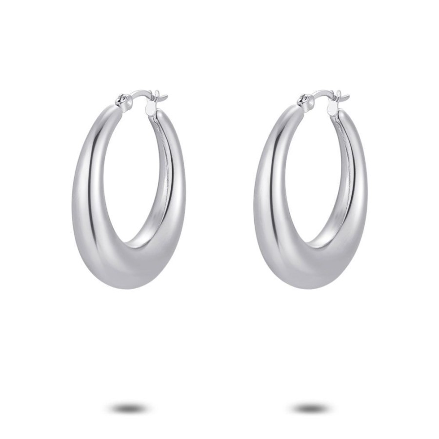 Women Twice As Nice | Stainless Steel Earrings, Hoops, 33 Mm/7 Mm